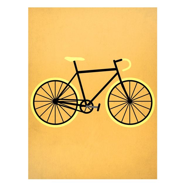 Magnettafel - Fahrrad in Gelb - Hochformat 3:4