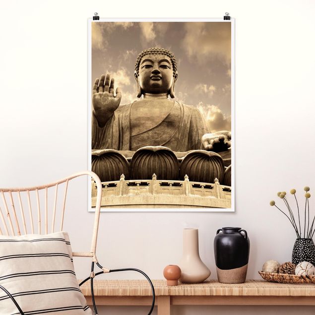 XXL Poster Großer Buddha Sepia