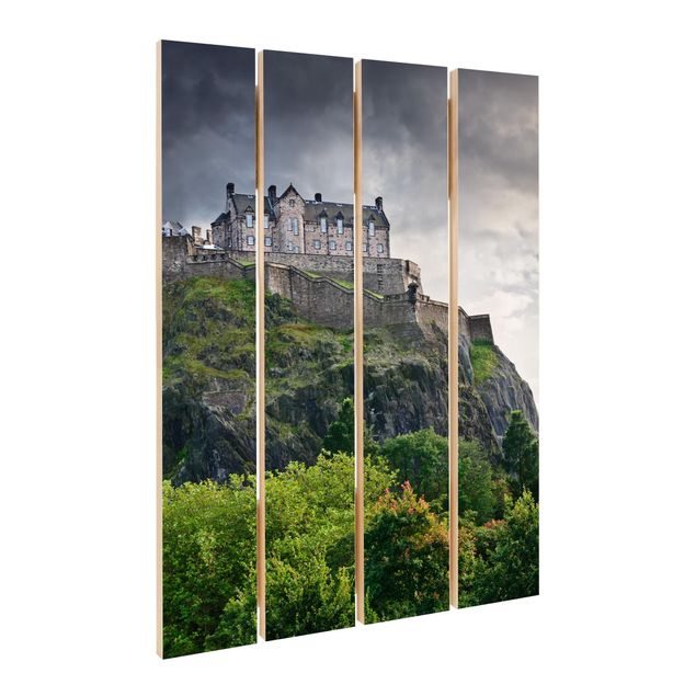 Holzbild - Edinburgh Castle - Hochformat 3:2
