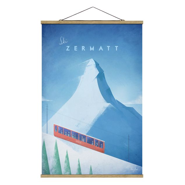 Stoffbild mit Posterleisten - Reiseposter - Zermatt - Hochformat 2:3