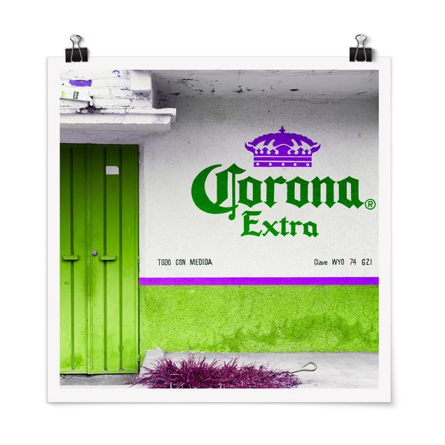 Poster mit Sprüchen Corona Extra Grün