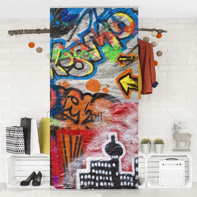 Raumteiler Kinderzimmer - Urban Graffiti 250x120cm
