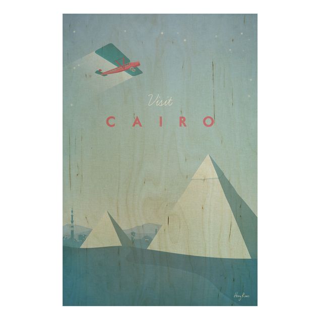 Vintage Bilder Holz Reiseposter - Cairo