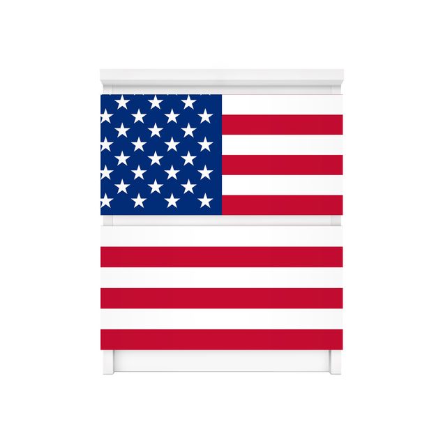 Möbelfolie für IKEA Malm Kommode - Selbstklebefolie Flag of America 1