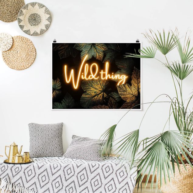 Poster - Wild Thing goldene Blätter - Querformat 3:4