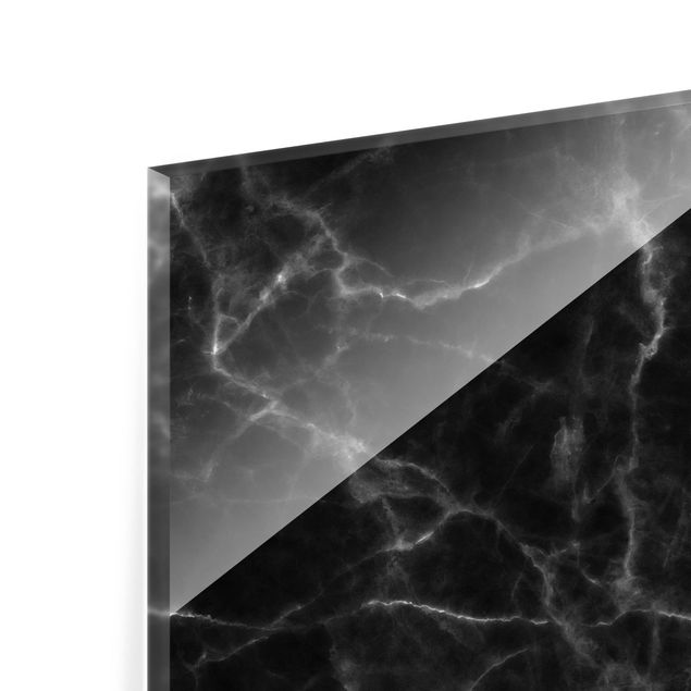 Glas Spritzschutz - Nero Carrara - Quadrat - 1:1