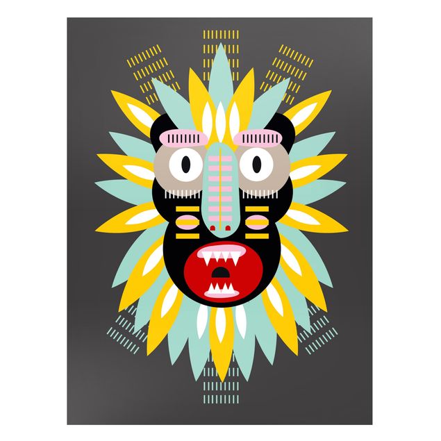 Magnettafel - Collage Ethno Maske - King Kong - Memoboard Hochformat 4:3