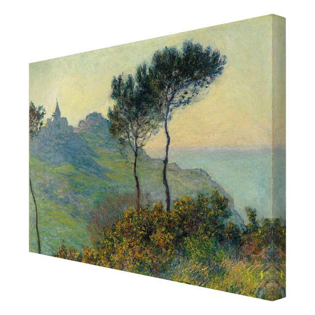 Leinwanddruck Claude Monet - Gemälde Die Kirche von Varengeville bei Abendsonne - Kunstdruck Quer 4:3 - Impressionismus