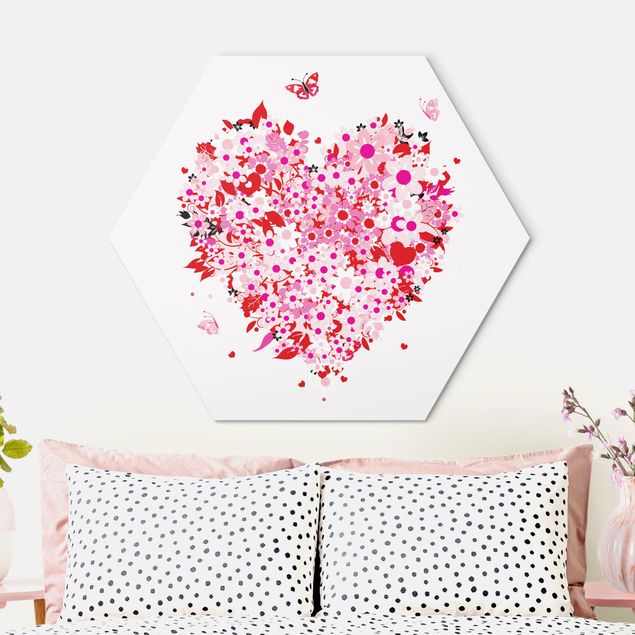 Wandbilder Floral Retro Heart