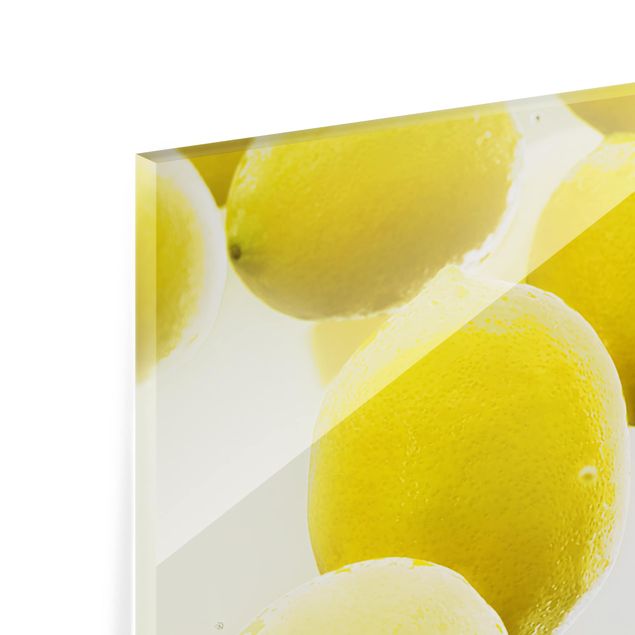 Spritzschutz Glas - Zitronen im Wasser - Querformat - 3:2