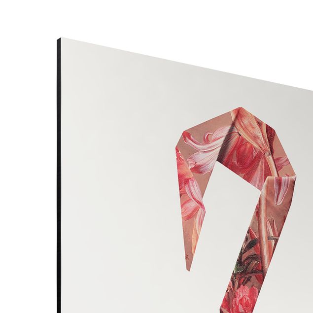 Aluminium Print - Jonas Loose - Origami Flamingo - Hochformat 4:3