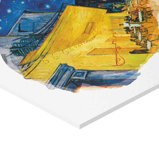 Hexagon Bild Forex - Wasserfarben - Vincent van Gogh - Café-Terrasse in Arles