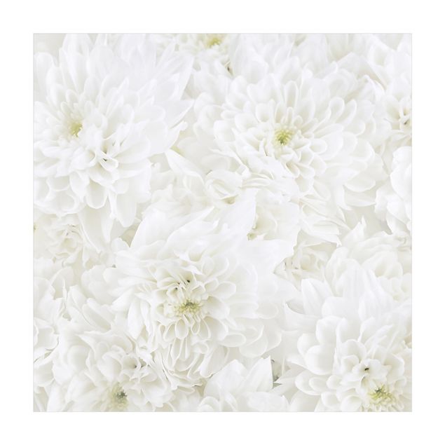 Teppich weiss Dahlien Blumenmeer weiß