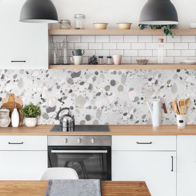 Küchenspiegel Kies Muster in Grau