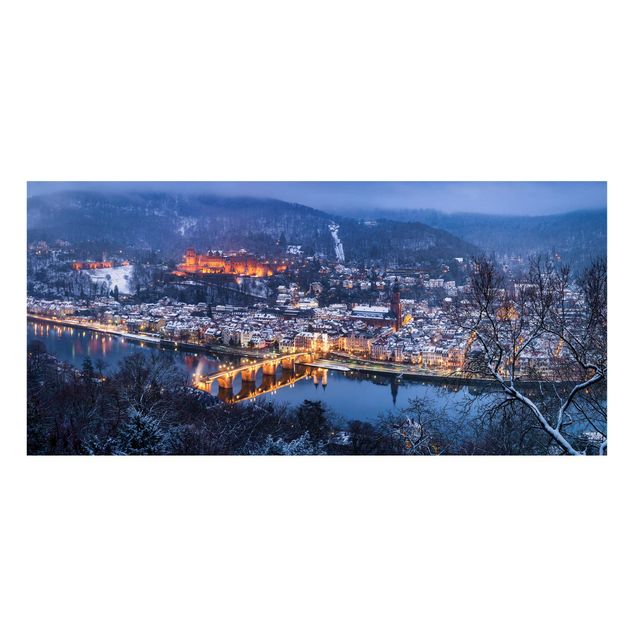 Magnettafel - Winterliches Heidelberg - Panorama Querformat