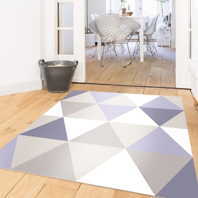 Moderne Teppiche Geometrisches Muster gekippte Dreiecke Flieder