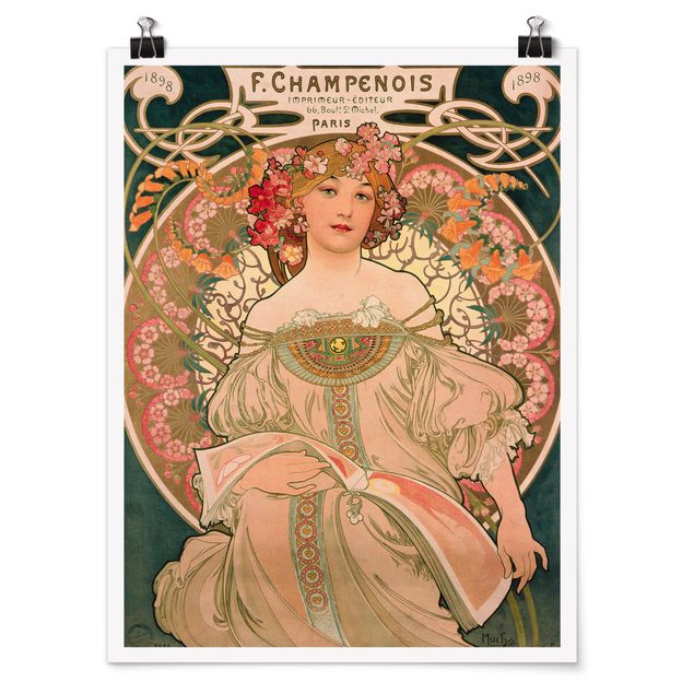Vintage Poster Alfons Mucha - Plakat für F. Champenois