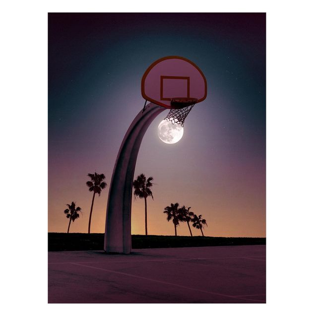 schöne Bilder Basketball mit Mond