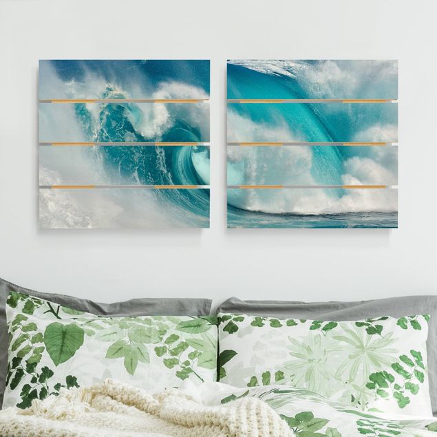 Holzbilder Natur Tosende Wellen