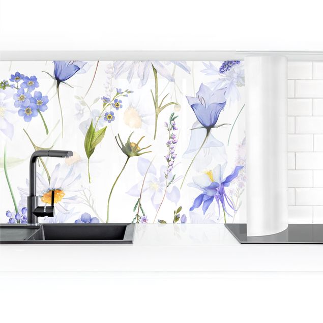 Küchenrückwand selbstklebend Glockenblumenwiese