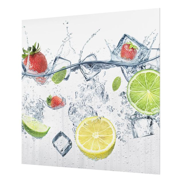 Glas Spritzschutz - Frucht Cocktail - Quadrat - 1:1