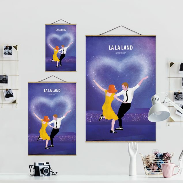 Stoffbild mit Posterleisten - Filmposter La La Land - Hochformat 2:3