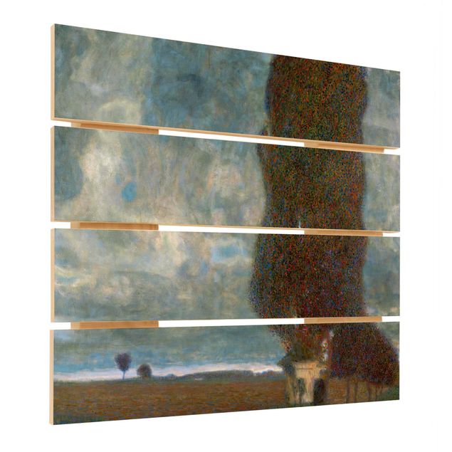 Holzbild - Gustav Klimt - Die große Pappel II - Quadrat 1:1