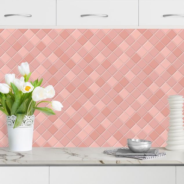 Platte Küchenrückwand Mosaik Fliesen - Altrosa