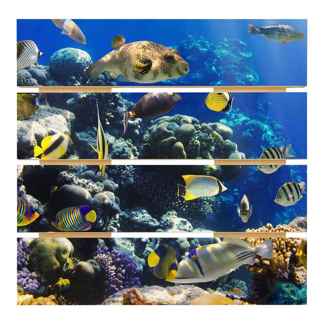Holzbild - Underwater Reef - Quadrat 1:1