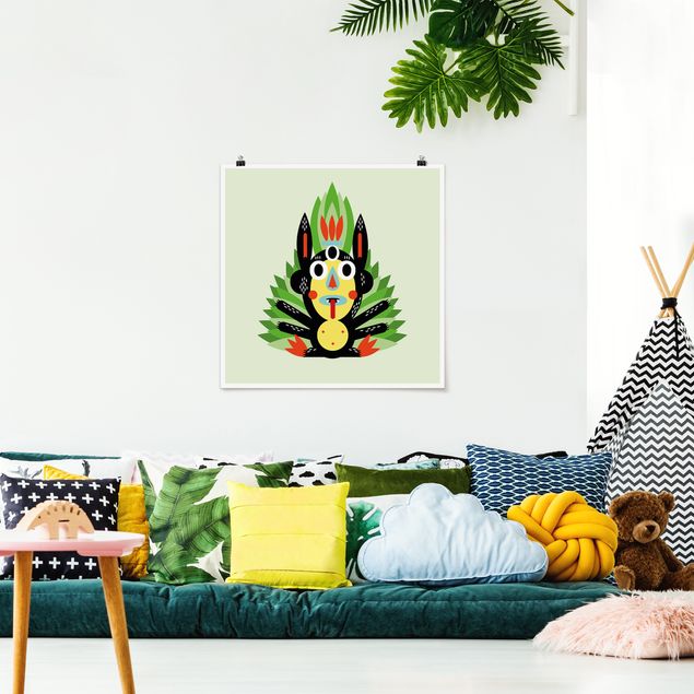 Moderne Poster Collage Ethno Monster - Dschungel