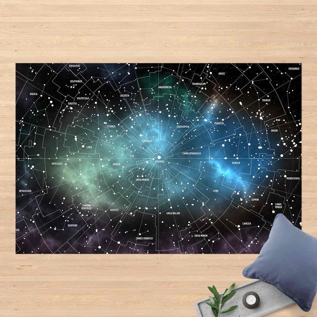 Teppich Balkon Sternbilder Karte Galaxienebel