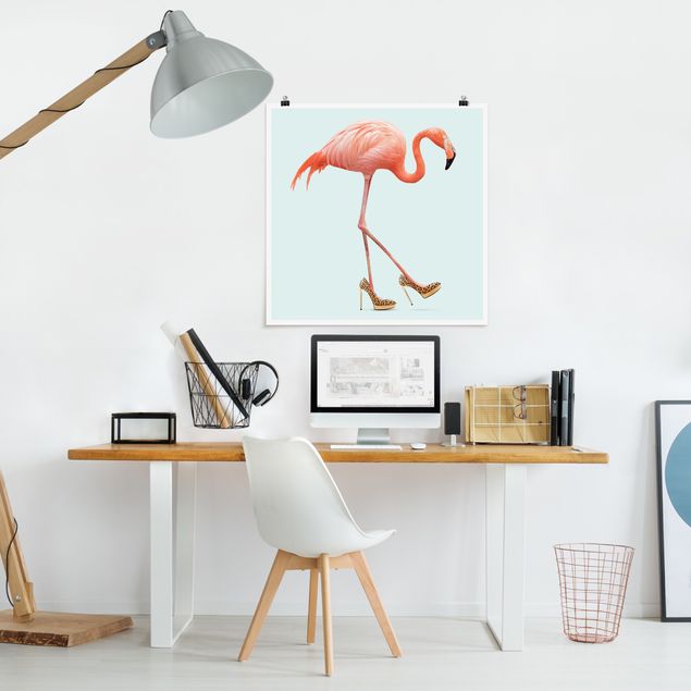 Moderne Poster Flamingo mit High Heels