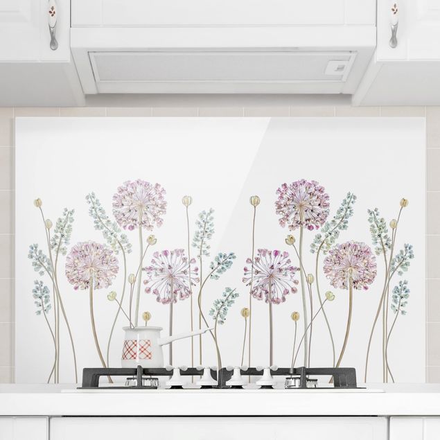 Spritzschutz Blumen Allium Illustration