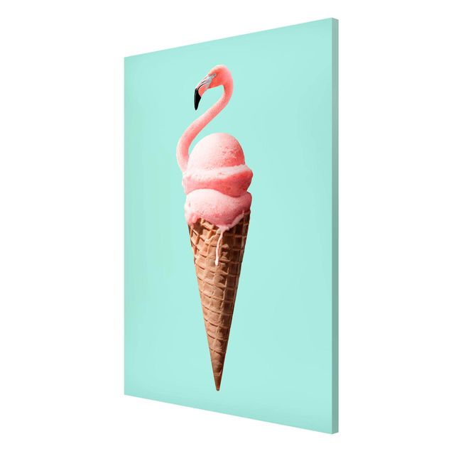 Magnettafel Design Eis mit Flamingo