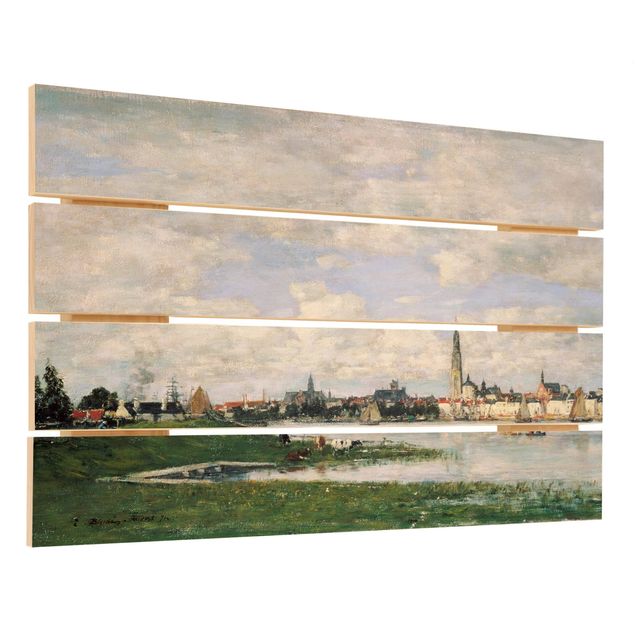 Holzbild - Eugène Boudin - Blick auf Antwerpen - Querformat 2:3