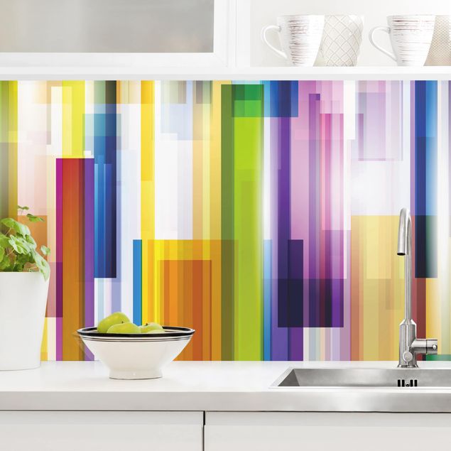 Platte Küchenrückwand Rainbow Cubes II
