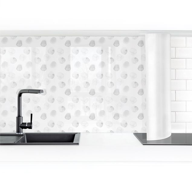Küchenrückwand selbstklebend Aquarell Punkte Grau II