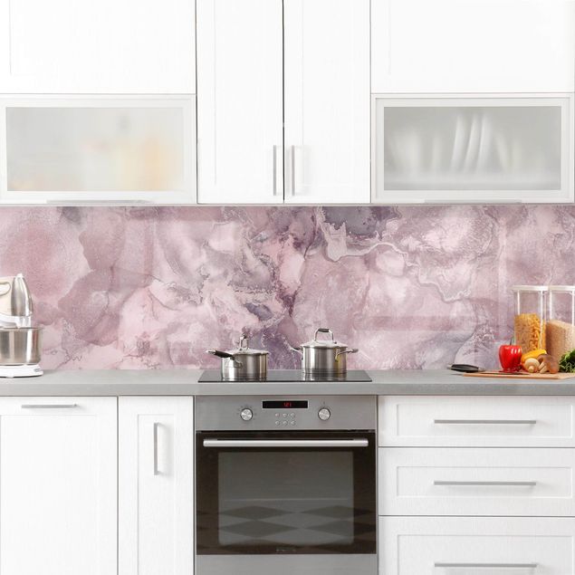 Küchenspiegel Farbexperimente Marmor Violett