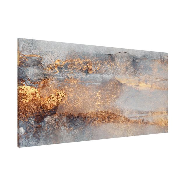 Magnettafel - Gold-Grauer Nebel - Panorama Querformat