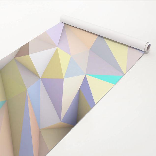 Klebefolie - Geometrische Pastell Dreiecke in 3D