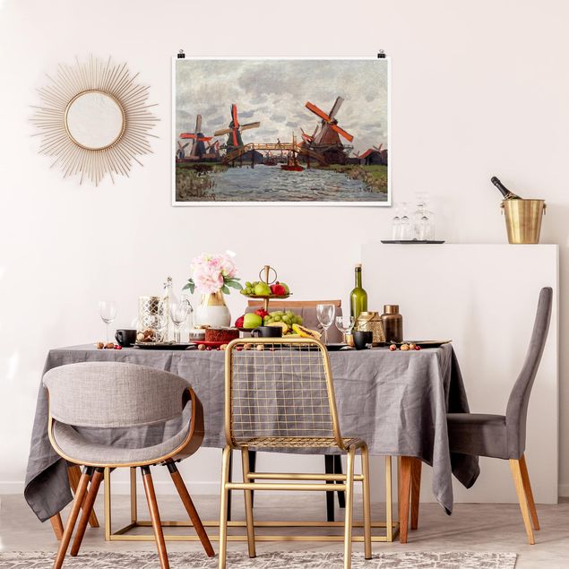 Poster - Claude Monet - Windmühlen Zaandam - Querformat 2:3