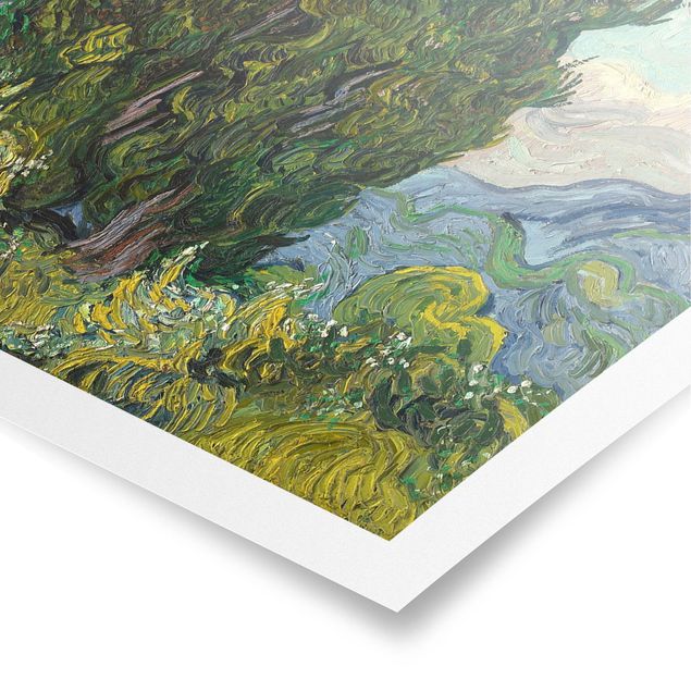 Poster - Vincent van Gogh - Zypressen - Hochformat 3:4