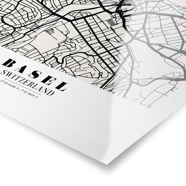 Poster - Stadtplan Basel - Klassik - Hochformat 3:4
