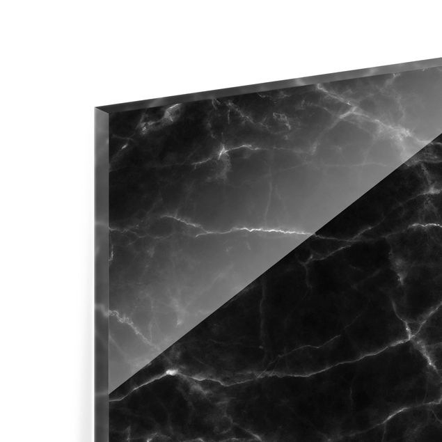 Spritzschutz Glas - Nero Carrara - Panorama - 5:2