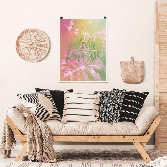 Poster mit Blumen Rainbow - Aloha Paradise