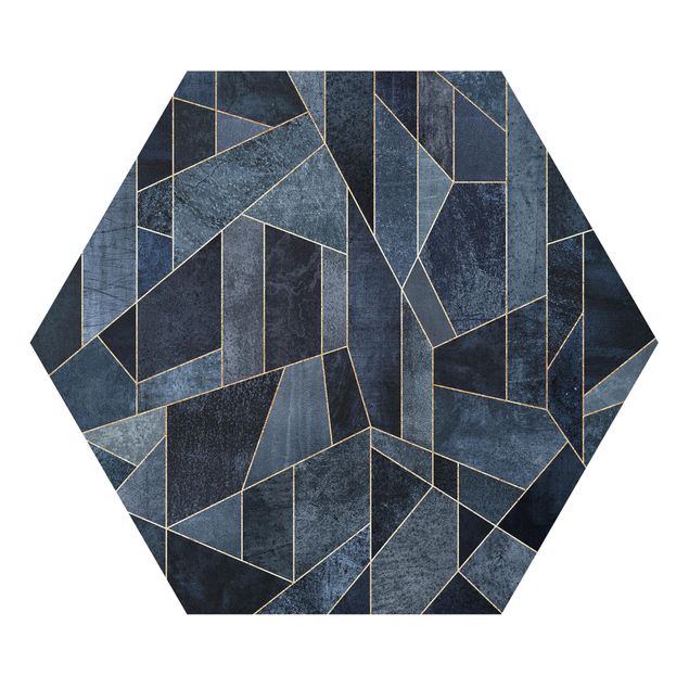 Hexagon Bild Forex - Blaue Geometrie Aquarell