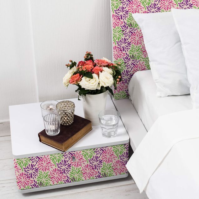 Möbelfolie Blumen - Modernes florales Muster mit abstrakten Blumen