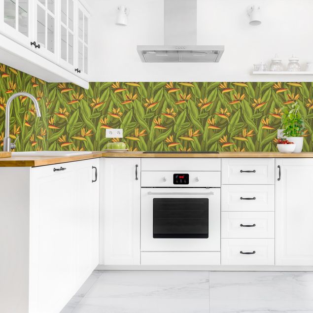 Wandpaneele Küche Paradiesvogelblume