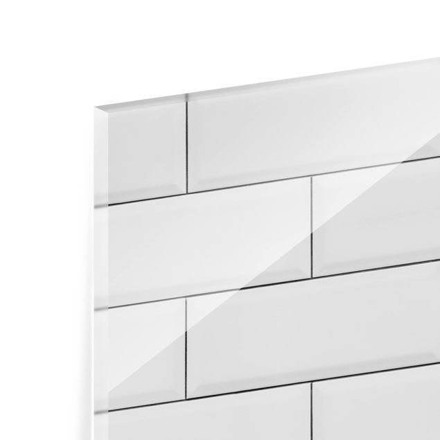 Glas Spritzschutz - Keramikfliesen Weiß - Quadrat - 1:1