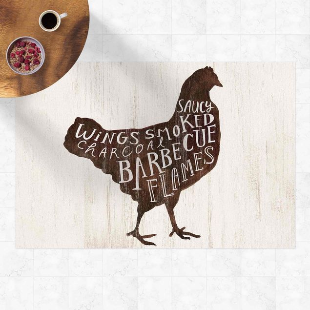 Teppich für Balkon Bauernhof BBQ - Huhn